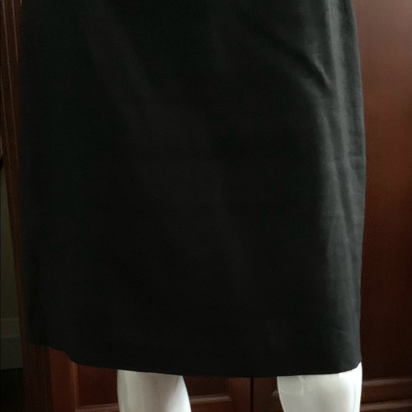 Black 100% linen mini pencil skirt over the knee Eur 44 US 10-12 - Picture 6 of 12
